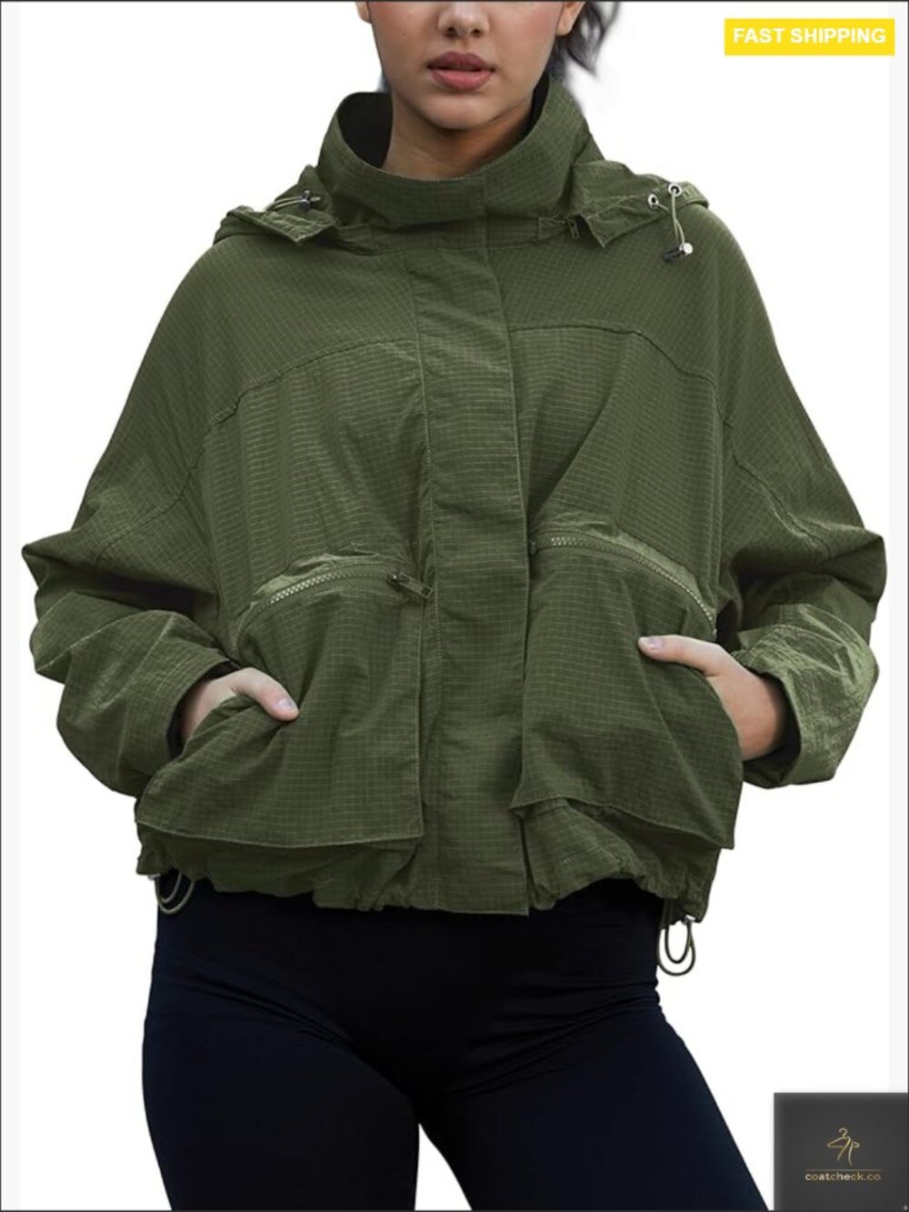 Lightweight Waterproof Rain Jacket Windproof Hooded Trench Coat Outdoor - Picture 1 of 7